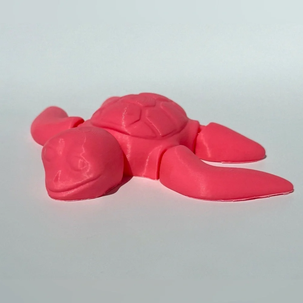 3D Printed Articulated Pink Turtle Toy Fidget Toy Desk‎ Toy
